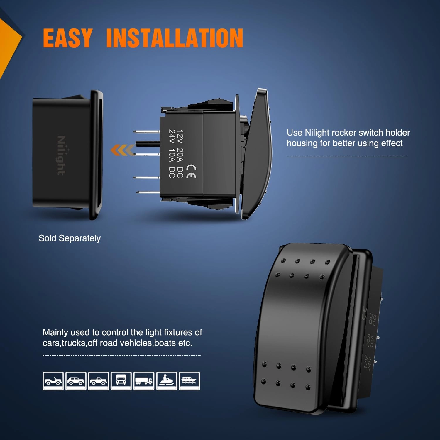 3-Way Rocker Switch - 2 pcs