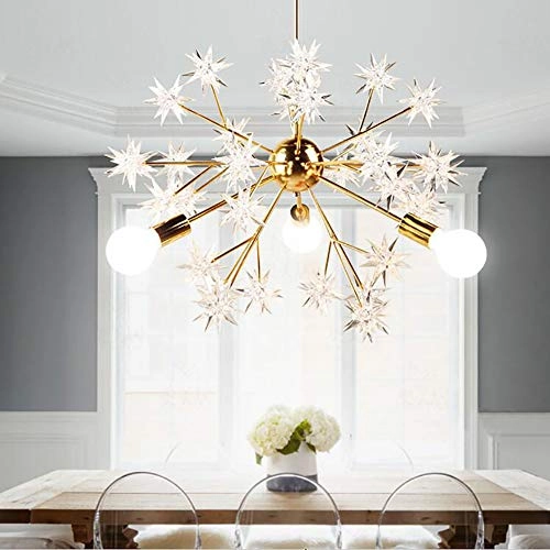 Scandinavian Sparking Ball Star Chandelier - Plated gold 60*50cm 3 Heads