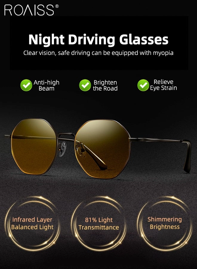 Polygonal Night Vision Sunglasses - 52mm Yellow