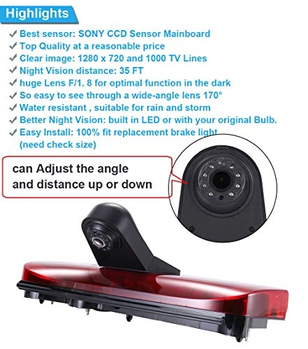 Rear view Camera - 1280*720 Pixels 1000 TV lines
