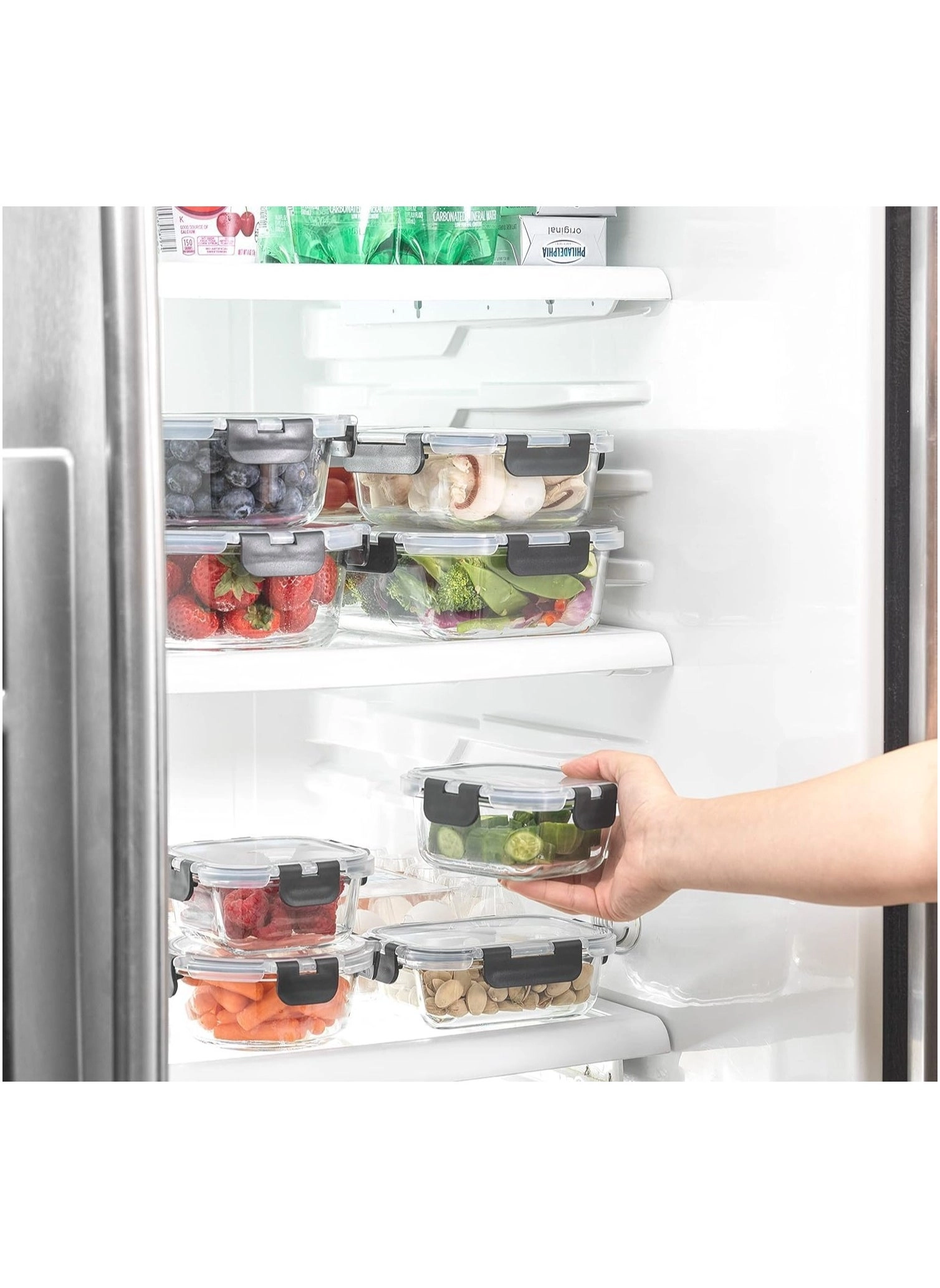 Glass Lunch Box Set - 24 piece(s) Microwave Safe Leakproof