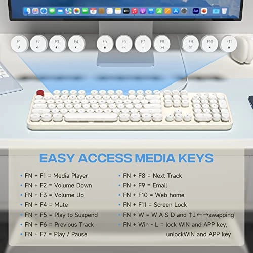 Retro Typewriter Keyboard - US Wired