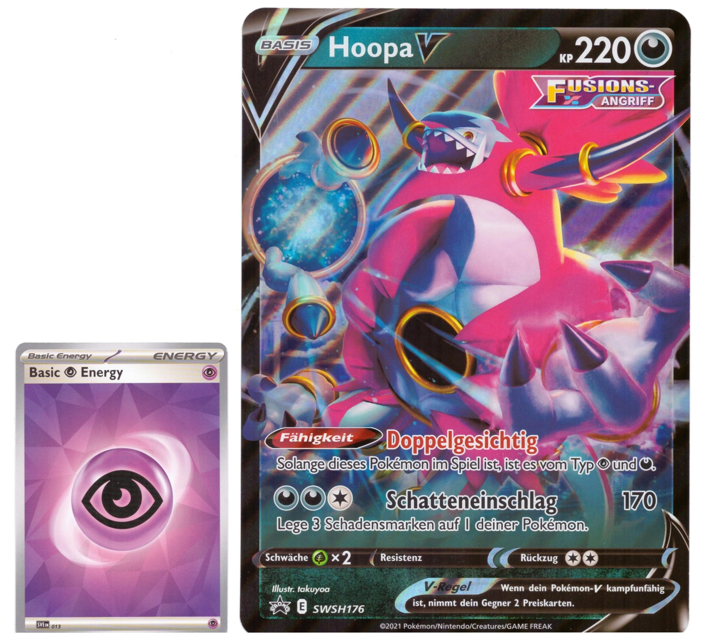 BB-Toy-Trades Hoopa V SWSH176 - XXL Fullart Holo German