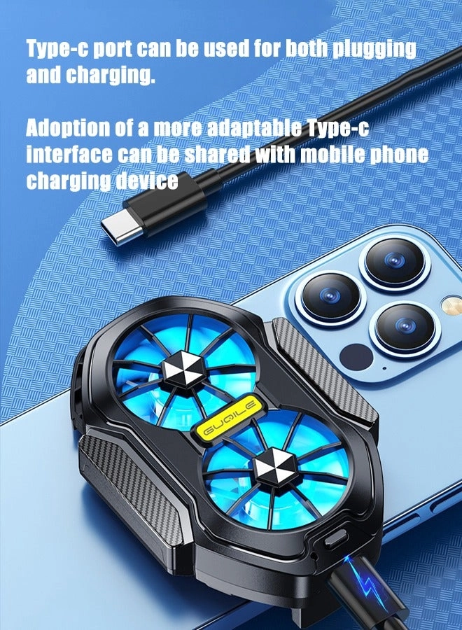 Phone Cooler - Dual Fan LED USB Rechargeable