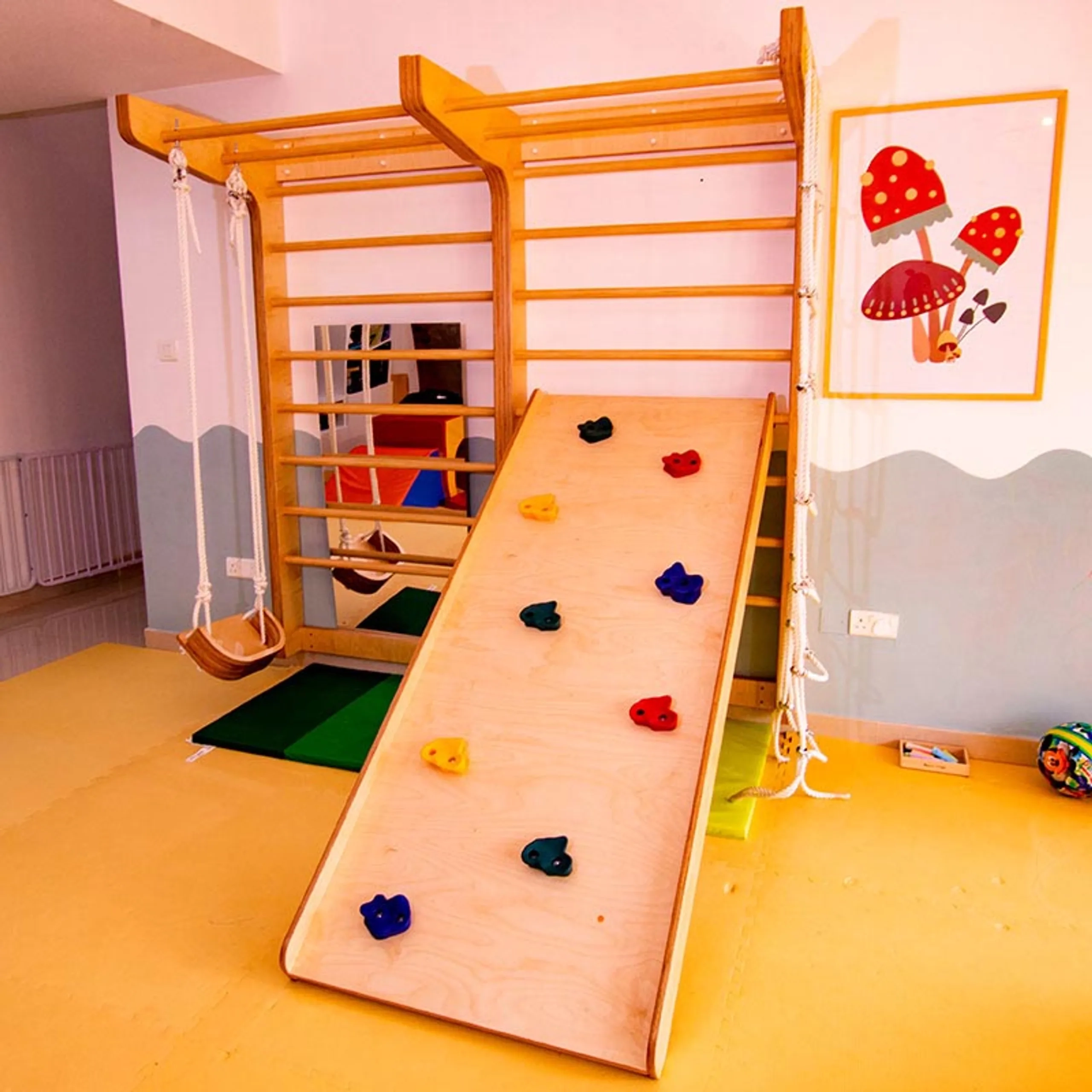 Double Swedish Wall - With Climbing Ramp 200 x 220 cm