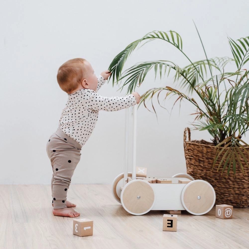 Wooden Baby Walker - White 53 x 30 x 42 cm