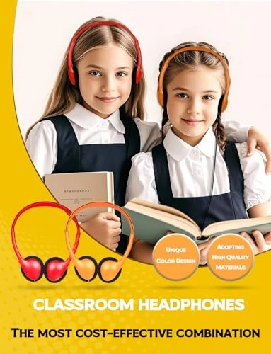 32 Pack Classroom Headphones Wired Headphone