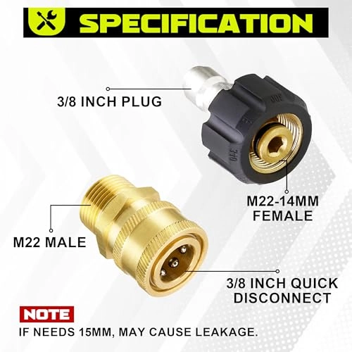 Ultimate Pressure Washer Adapter Set - Quick Disconnect Kit M22 Swivel 8-Pack