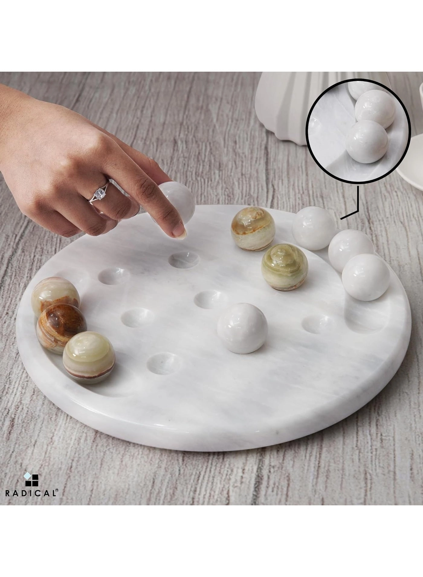 tic_tac_toe - Marble Handmade Red and Coral