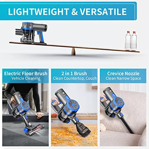 Cordless Stick Vacuum - Hard floor Carpet Pet Hair 45 minutes
