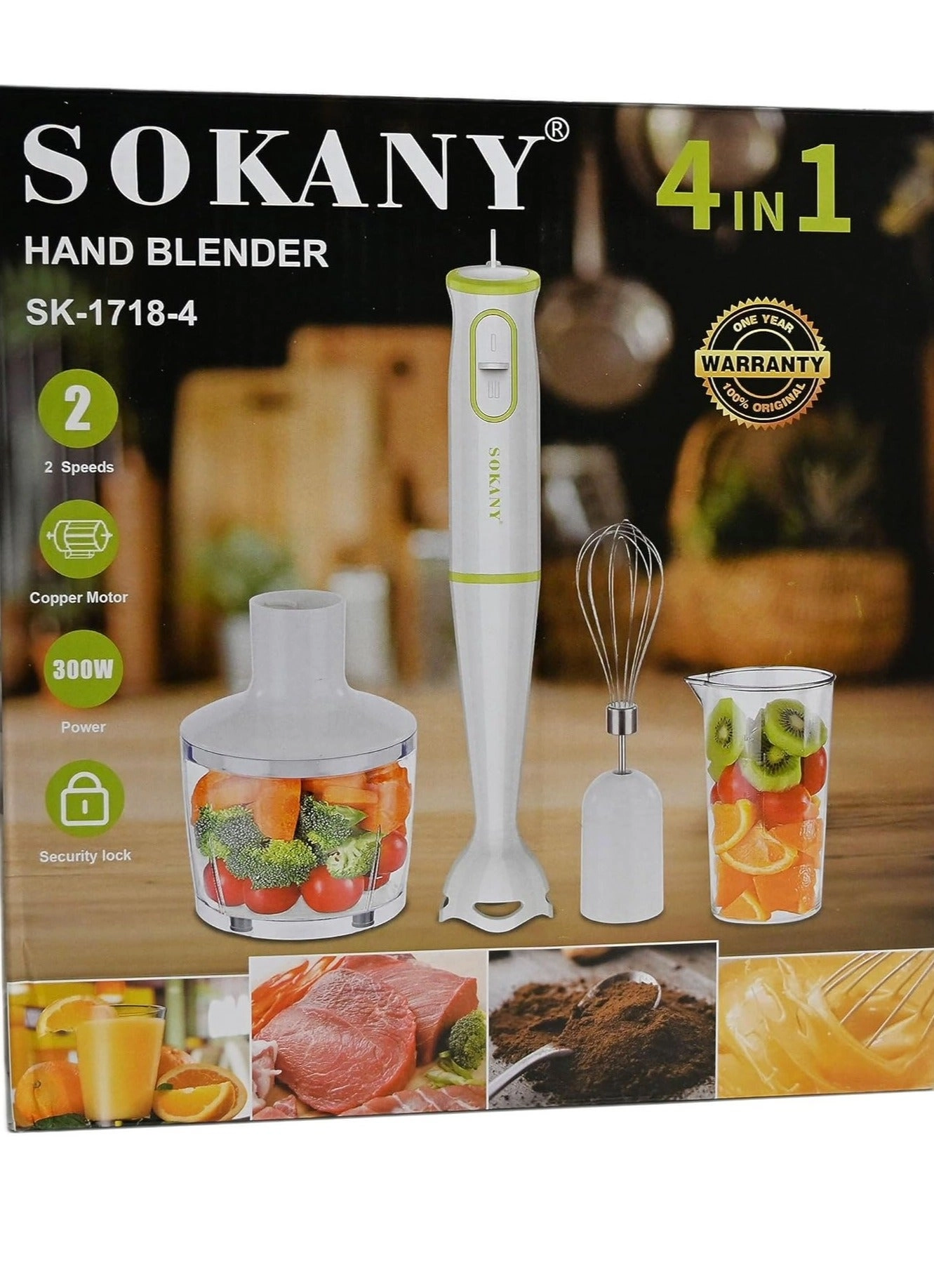 4-in-1 Portable Electric Juicer & Hand Stick Blender - Handheld Smoothie Maker Compact