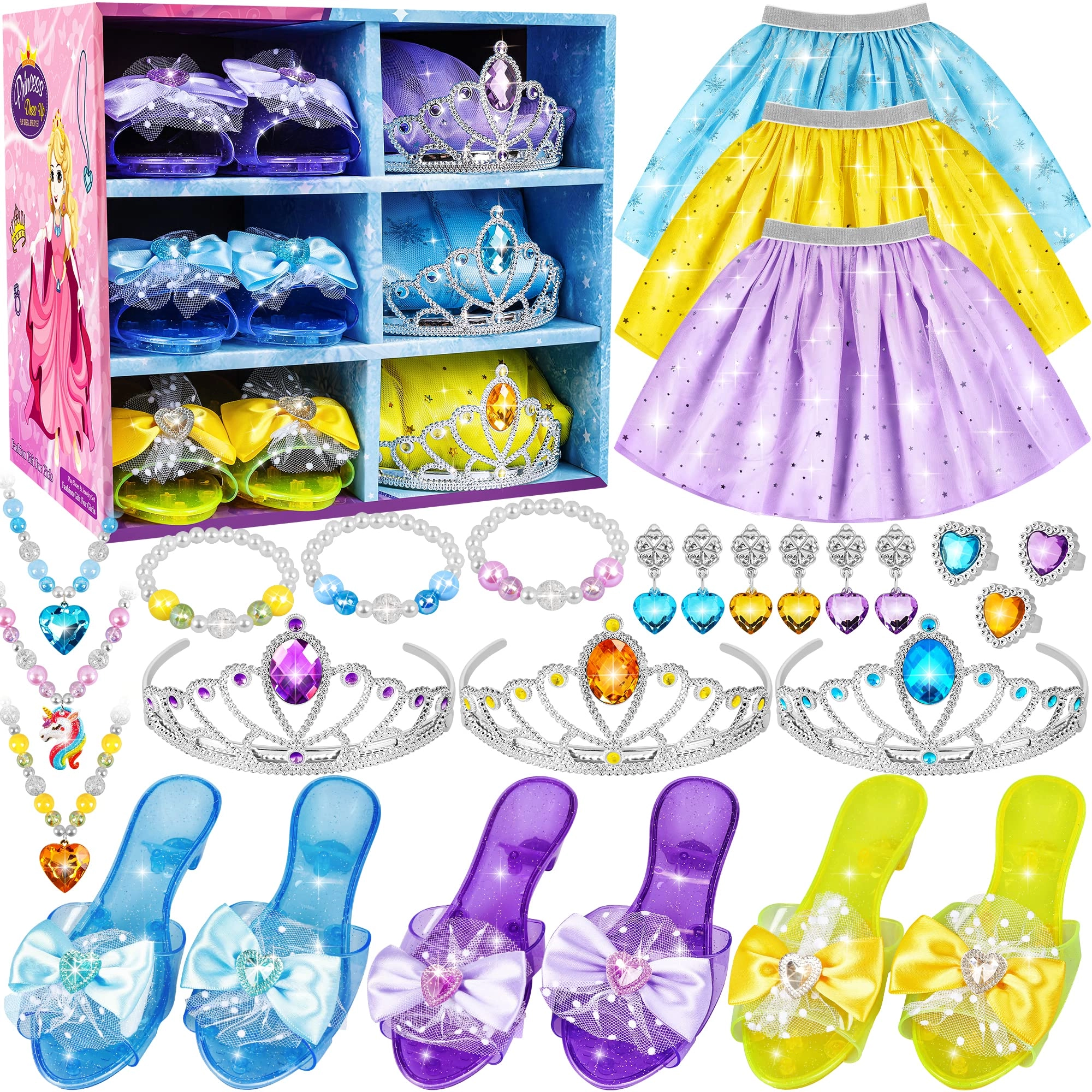 kkones Princess Jewelry Boutique Dress Up - Age 3 4 5 6 Year Old Girls Kids Toddlers Set