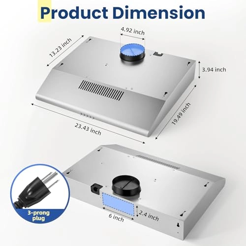 Under Cabinet Range Hood - 280 CFM 24 inch