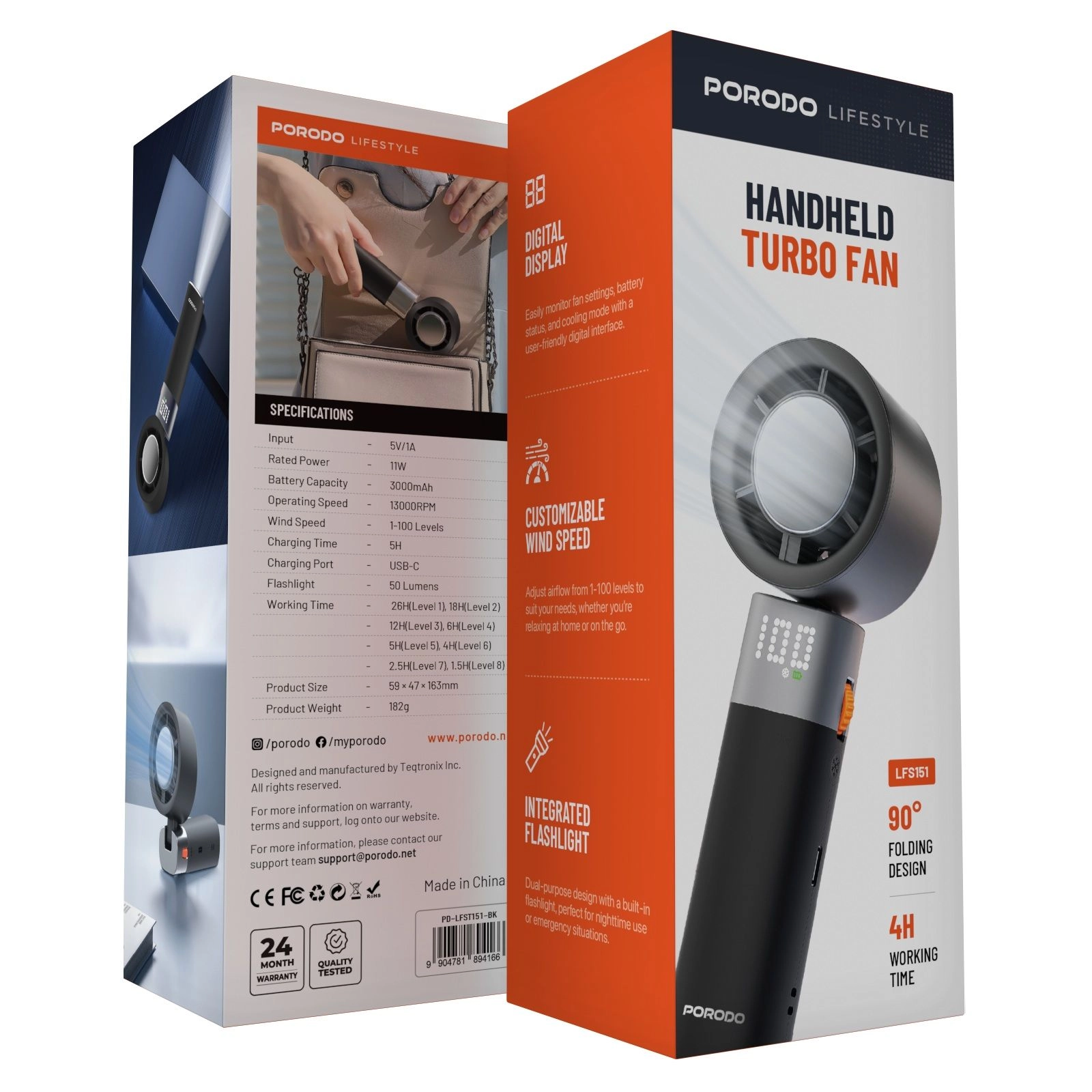 Life Style Handheld Turbo Fan - 13000RPM 3000mAh USB-C