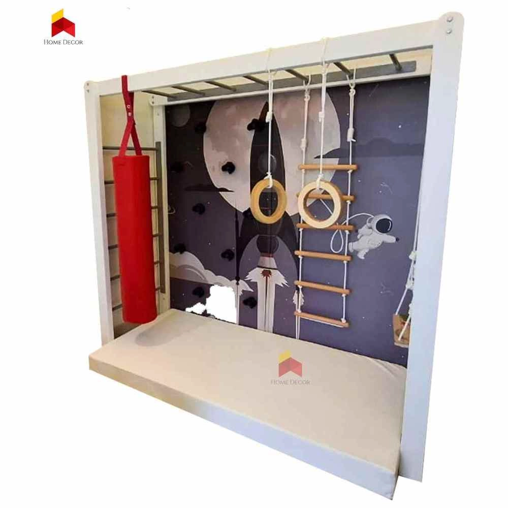 Monkey Bar With Climbing Wall - Adjustable Height 65 KG