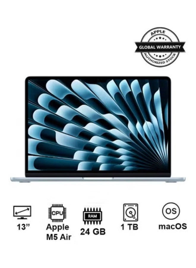MacBook Air MDHG4AB - 13'' M5 Air | 10-Core CPU 10-Core GPU 24 GB DDR4 1 TB SSD