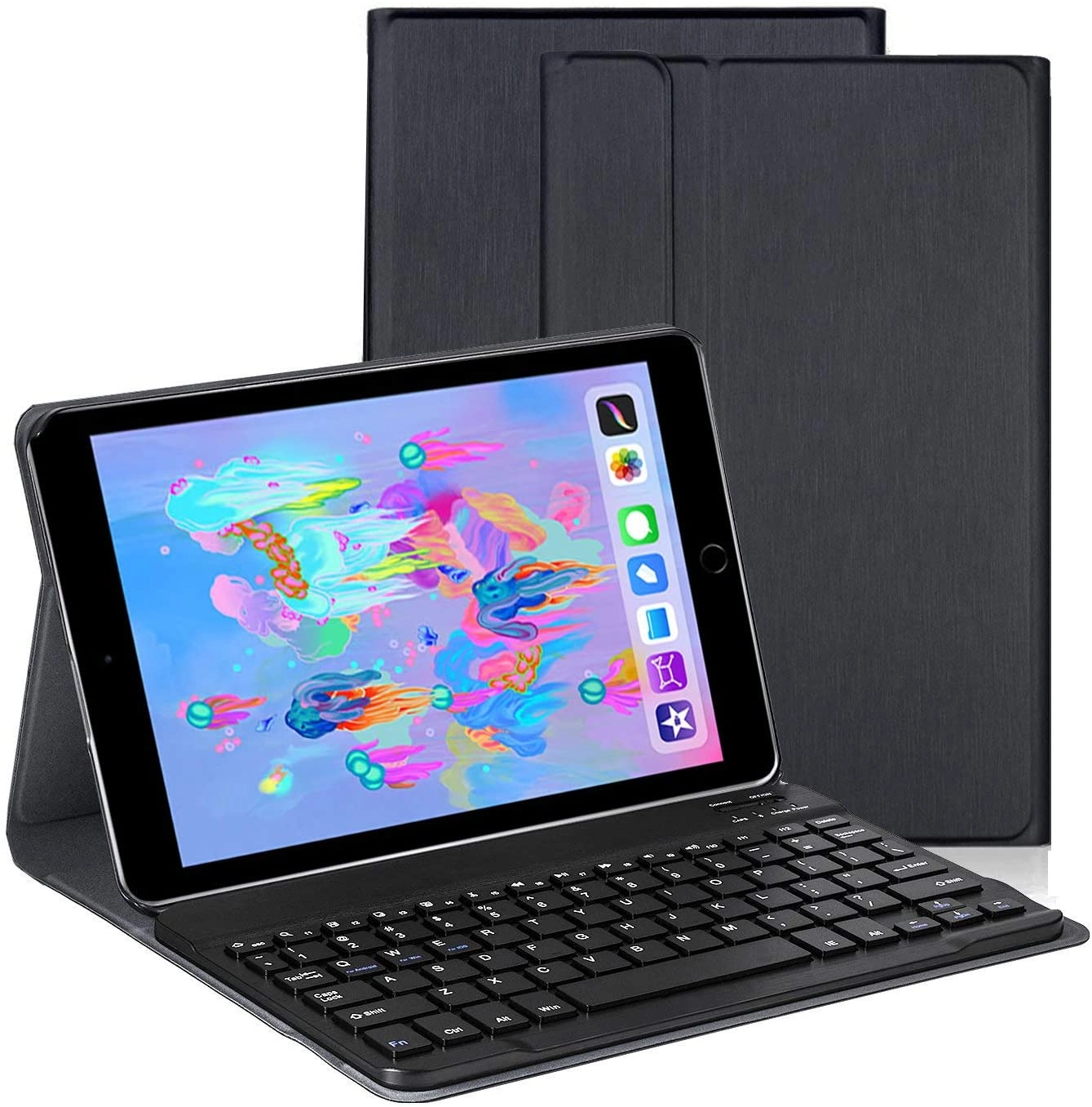 Akzun Trading Keyboard Case with Detachable Bluetooth Keyboard for iPad 9.7-inch (2018, 6th Gen), iPad Pro (2017, 5th Gen), iPad Air 2 & 1
