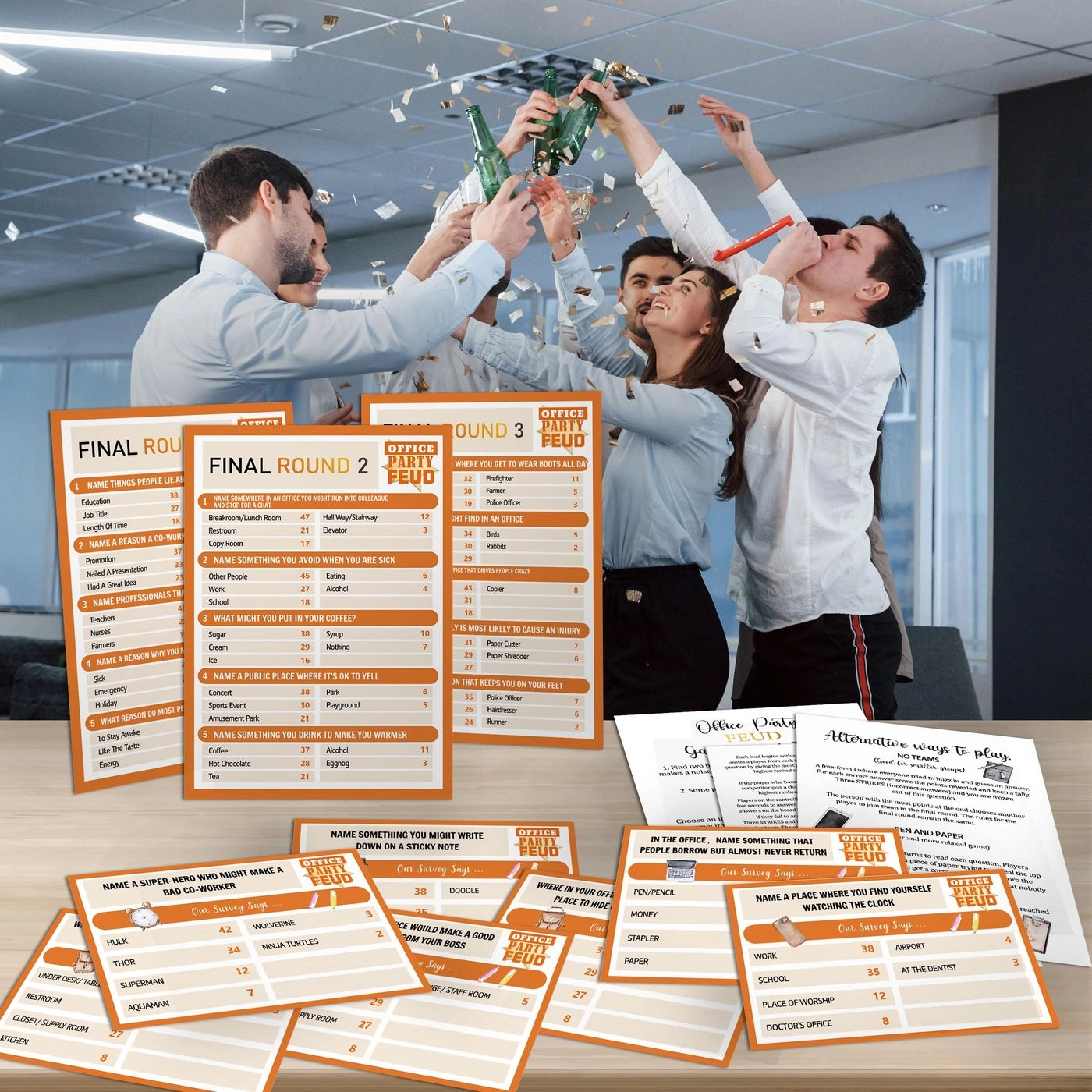 Office Party Feud Game - 18 cards Team Building