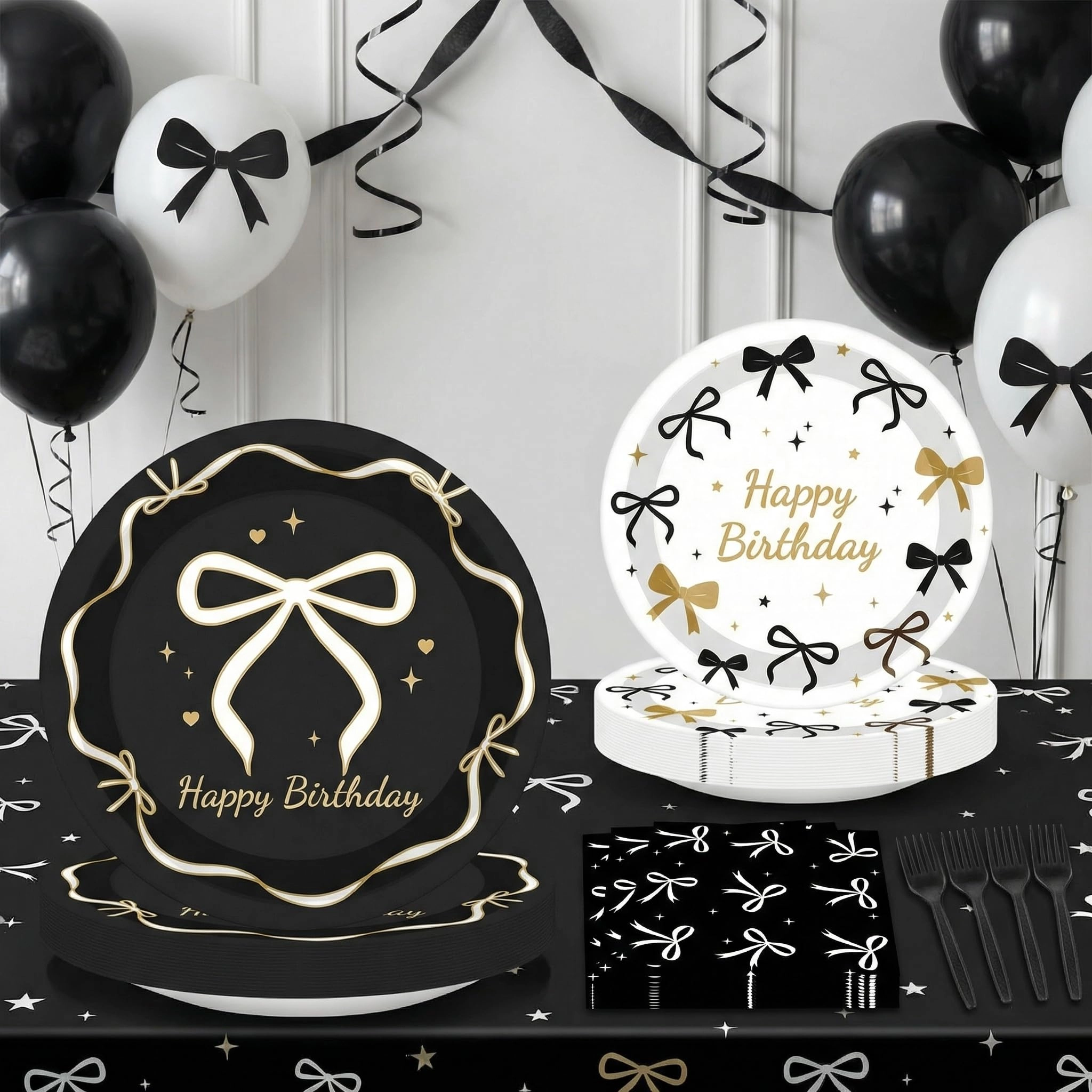 Happy Birthday Party Decorations Tableware Set - 96 Pcs