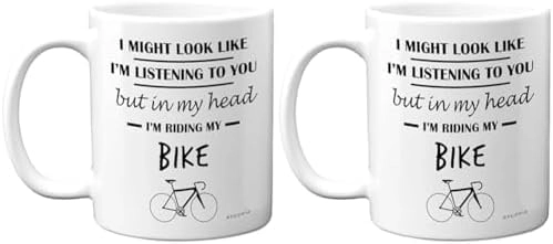 STUFF4 In My Head I'm Riding My Bike Mug - 2 pcs