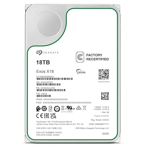 (Renewed) Exos X18 3.5" 7200rpm SATA 6Gb/s (ST18000NM000J) - 18TB