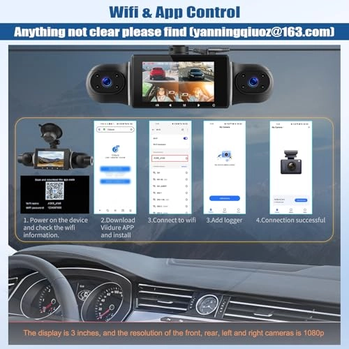 4-Channel Dash Cam - 1080P 30FPS