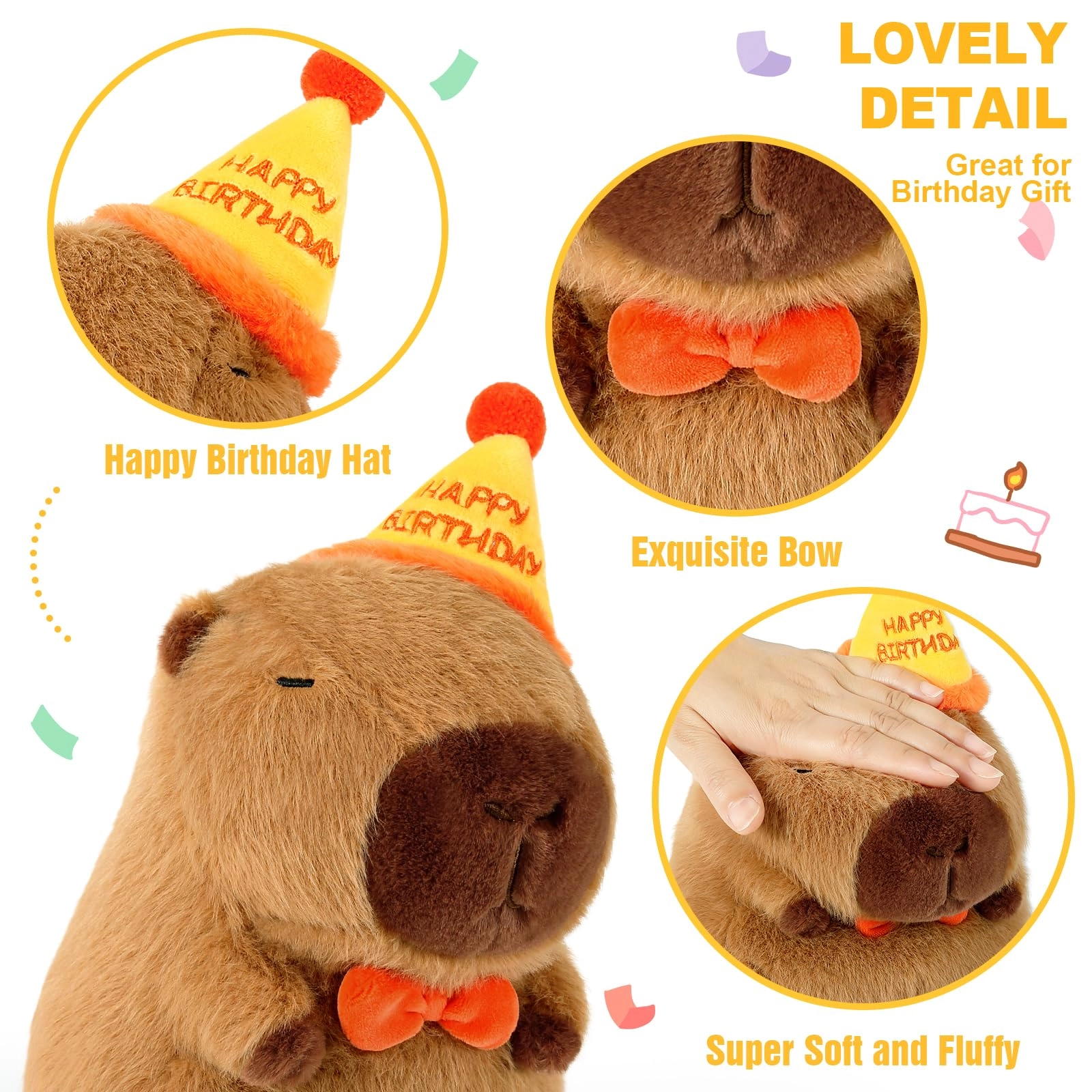 Capybara Plush - 9 inch Strawberry Hat