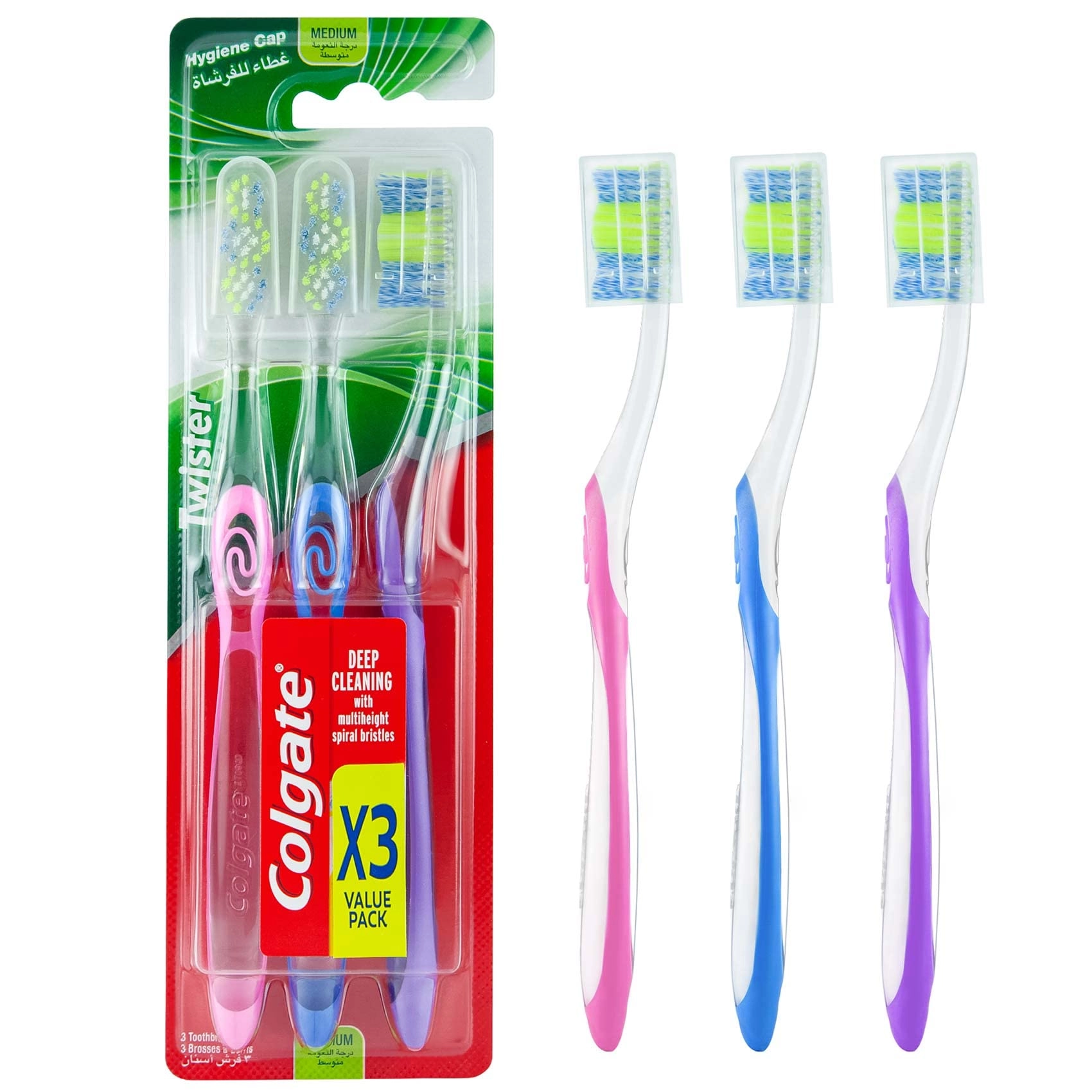 Colgate Twister Deep Cleaning Manual Toothbrush 3-Piece Pack