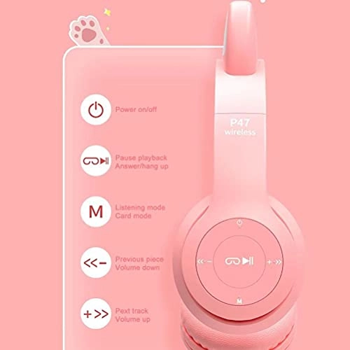 Cute Cat Ear Gaming Headphones Wireless Headset