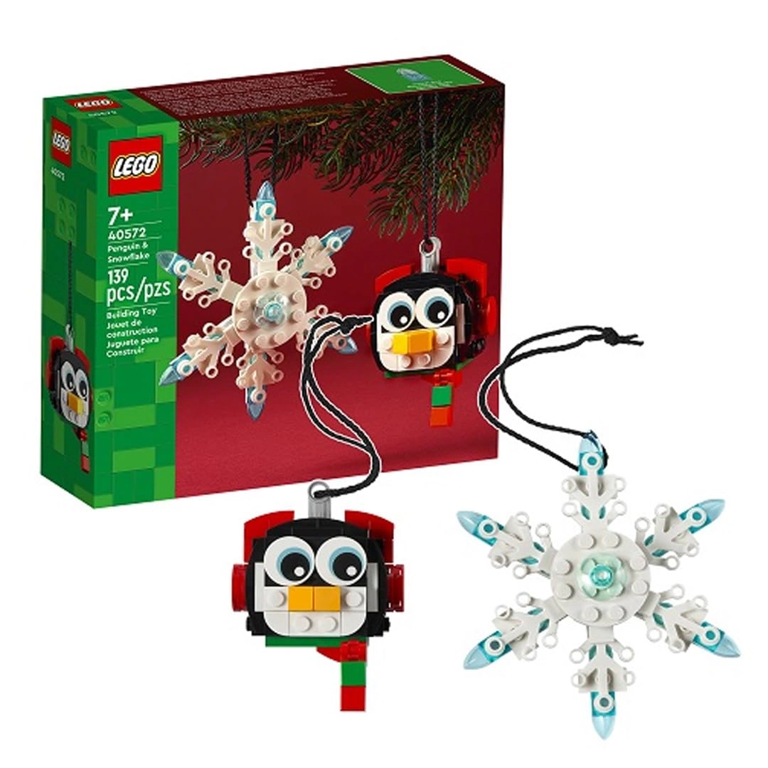 LEGO Penguin and Snowflake Hangable Christmas Decorations (40572) - Holidays