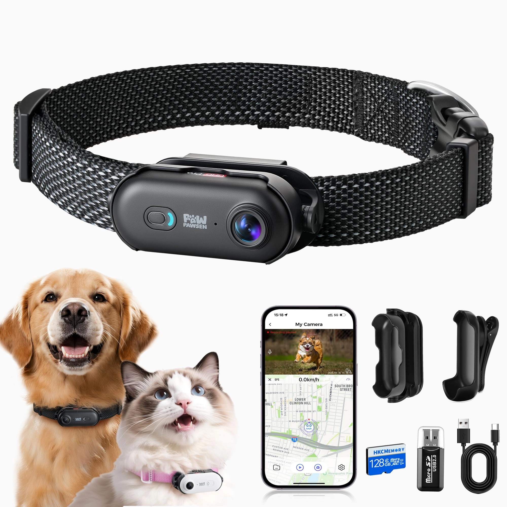PAWPAWSEN 4K Pet Camera Collar