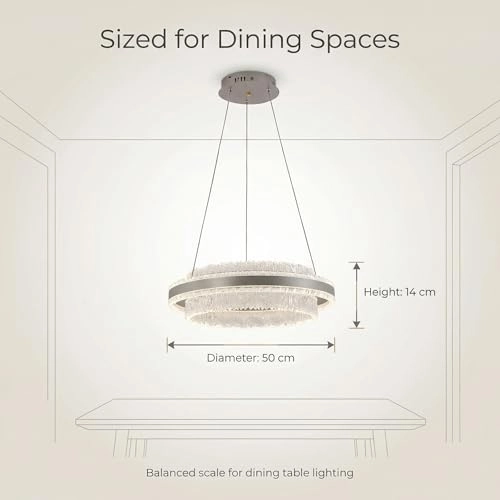 Round LED Chandelier - 3000K–6000K Dimmable
