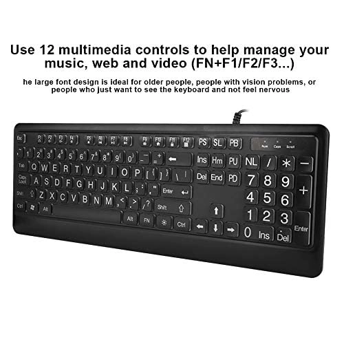 Ergonomic Large Font Print Keyboard - Qwert RF|usb