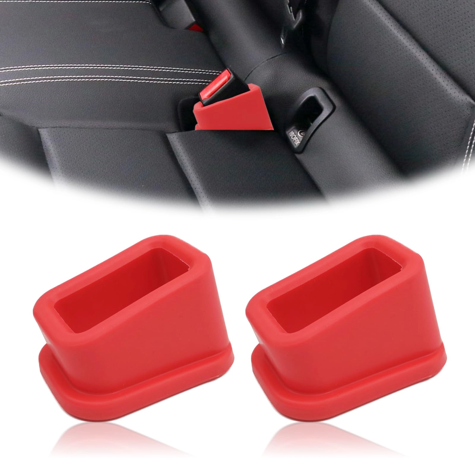 CmeRto Safety Belt Buckle Holder - 2Pcs red