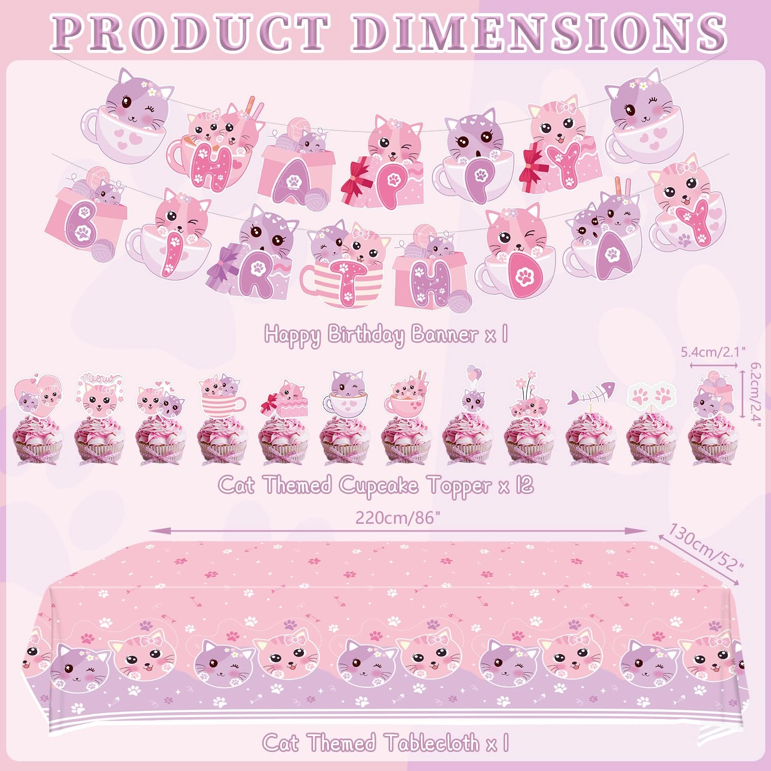 Cat Birthday Party Supplies Set - 20 piece(s) Birthday