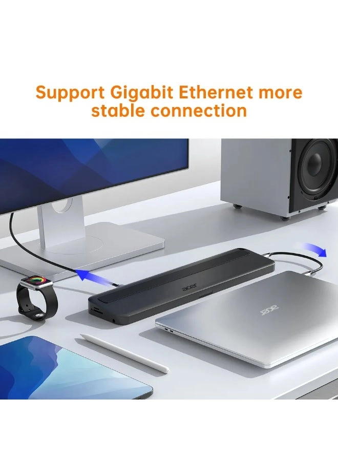 13-in-1 USB-C Mini-Dock and Notebook Stand - HP.DSCAB.015 100W PD 4K@60Hz