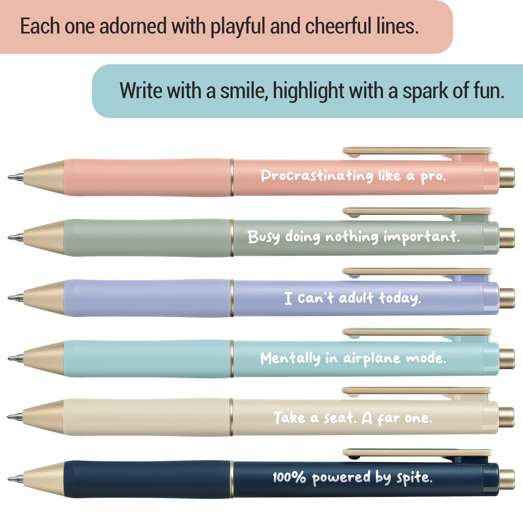 Gel Pens - 6 Pcs 0.5mm