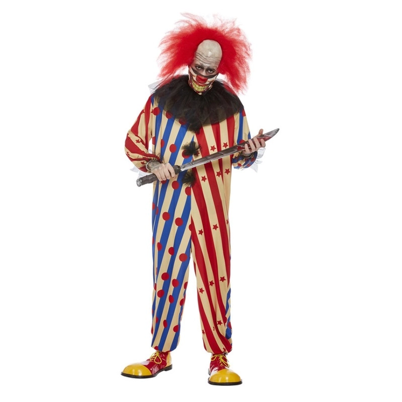 Creepy Clown Costume Set - Clown Suitable for Mumz L