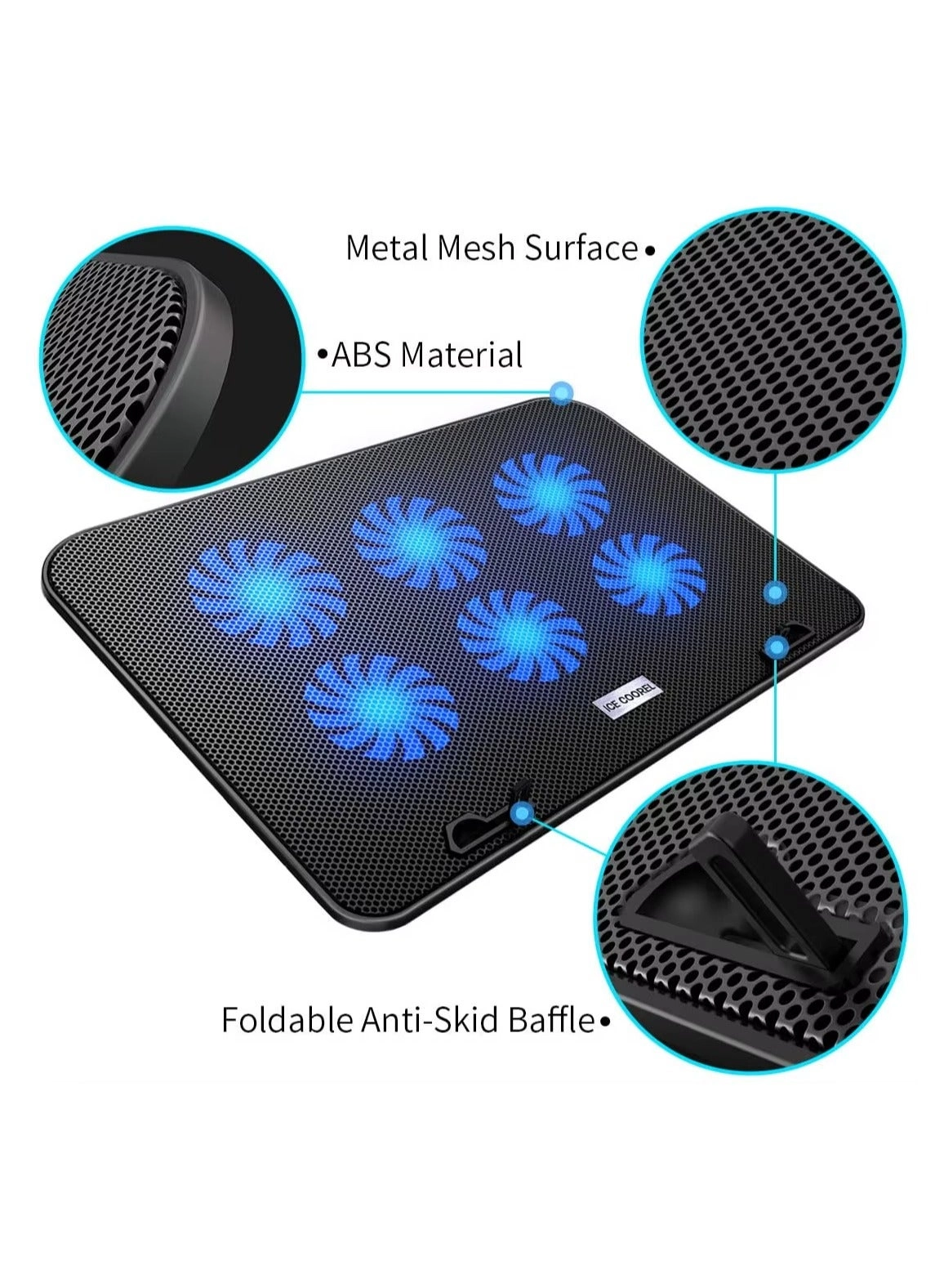 Laptop Cooling Pad - 6 fans 12-18 inch