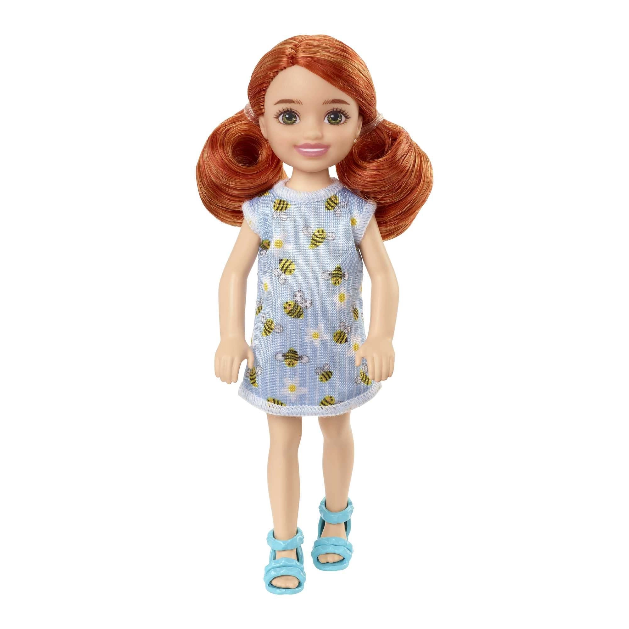 Barbie Chelsea Doll - Red Hair Bumblebee & Flower-Print Dress Ages 3+