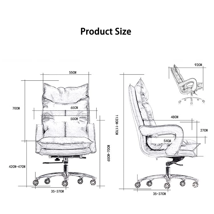 Desk Chair - PU Leather Brown High Back