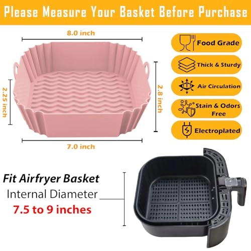 Air Fryer Silicone Liners - Silicone 2 Pack