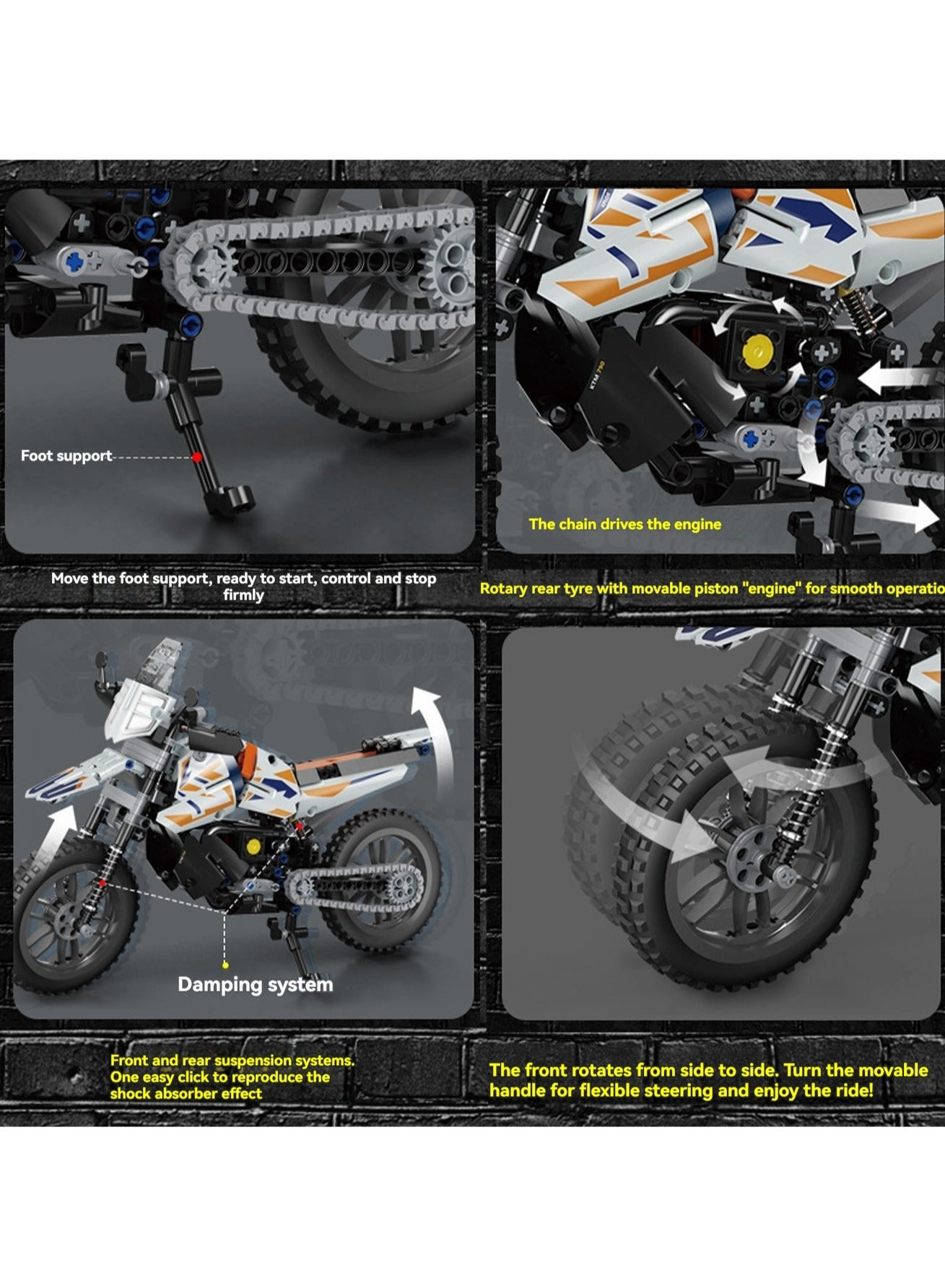 Off-Road Motorcycle Model - 434 pcs