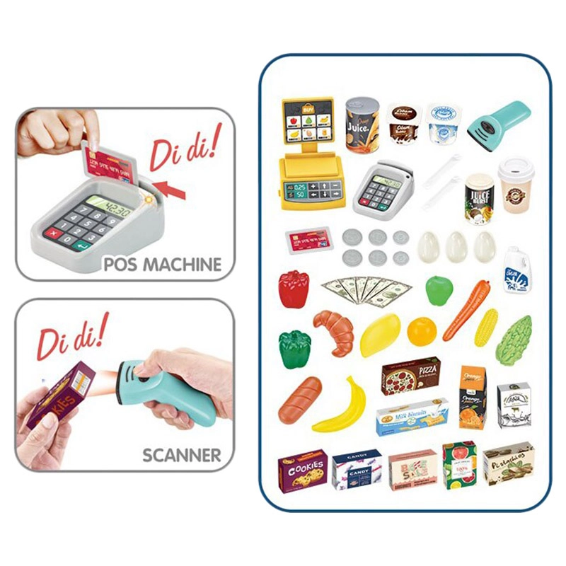 Kids Supermarket Shopping Playset With Scanner - POS machine Play money (GF-668-87)