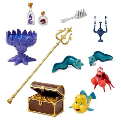 Ariel Doll + Ursula Doll + King Triton Doll + Sebastian Figure + Flounder Figure + Flotsam Figure + Jetsam Figure