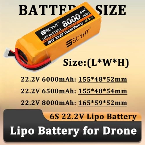 6S Drone Battery - 6000mAh 6500mAh 8000mAh