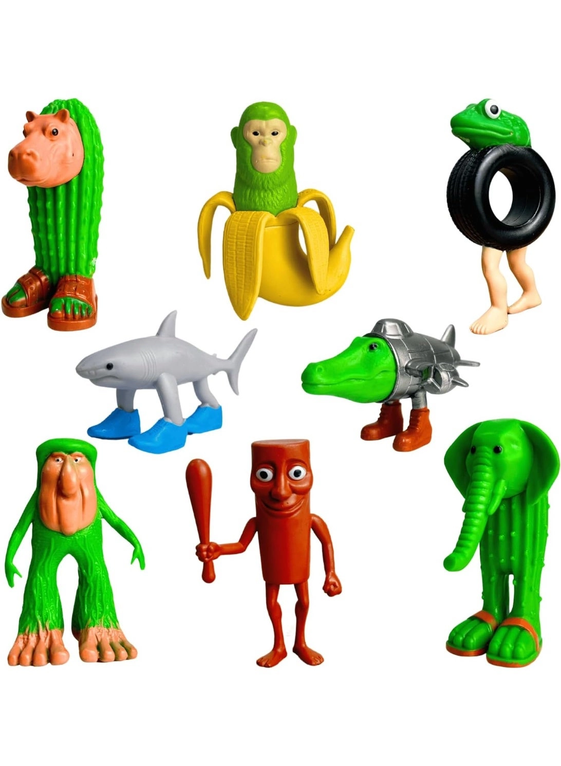halamodo Shan Hai Jing Toy Figure Set - Stickman Tralala Shark With Shoes 8pcs