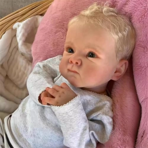 Reborn Baby Doll - 18 Inch Vinyl Girl Blonde Blue Eyes Ages 3+