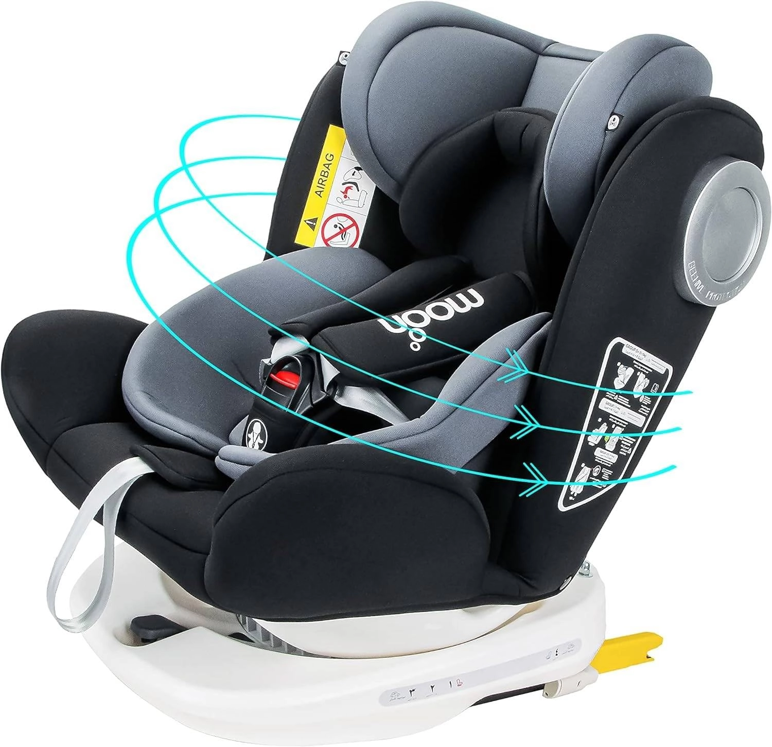 The Moon brand Gyro - 0+/1/2/3 Isofix+ Top Tether