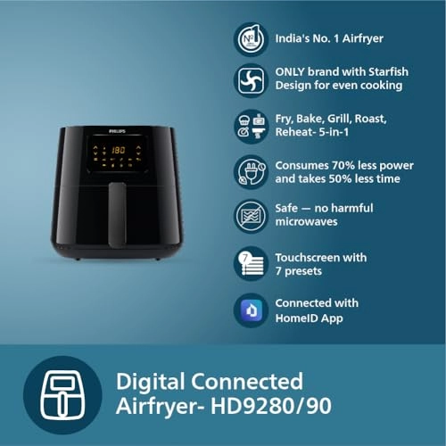 Essential Air fryer XL HD9280/91 - NutriU App compatibility Rapid Air Technology